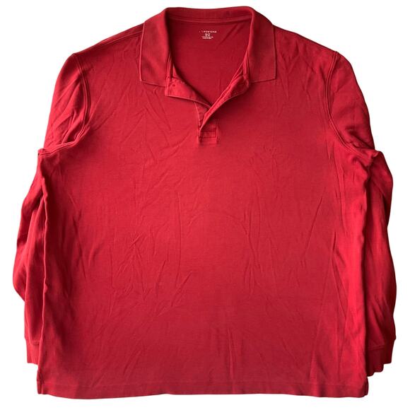 Land’s End Men’s Long Sleeve Polo Shirt Size XL (46-48) / Tall, Red - Picture 1 of 8